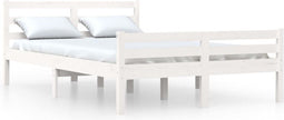 vidaXL - Bedframe - massief - hout - wit - 120x190 - cm