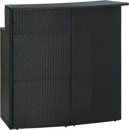 vidaXL - Tuinbartafel - 120x55x110 - cm - poly - rattan - zwart