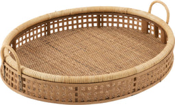 J-Line plateau Pick - dienblad - rotan/bamboe - naturel - large