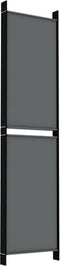 vidaXL - Kamerscherm - met - 5 - panelen - 300x200 - cm - stof - antracietkleurig
