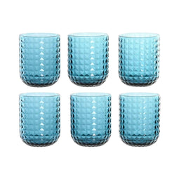 Glazenset Home ESPRIT Blauw Kristal 275 ml (6 Stuks)