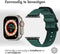 iMoshion Bandje Geschikt voor Apple Watch Bandje Series 1 / 2 / 3 / 4 / 5 / 6 / 7 / 8 / 9 / SE / Ultra (2) - 42 / 44 / 45 / 49 mm - iMoshion Nylon band - Donkergroen