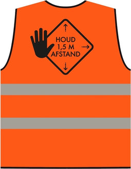 Veiligheidsvest afstand houden XL oranje