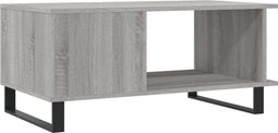 vidaXL - Salontafel - 90x50x40 - cm - bewerkt - hout - grijs - sonoma - eikenkleurig