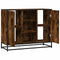 vidaXL - Dressoir - 92x35x76 - cm - bewerkt - hout - gerookt - eikenkleurig