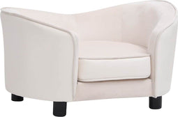 vidaXL - Hondenbank - 69x49x40 - cm - pluche - en - kunstleer - crèmekleurig
