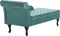 PESSAC - Chaise longue - Groenblauw - Linkerzijde - Fluweel