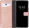 Selencia Hoesje Geschikt voor iPhone 13 Mini Hoesje Met Pasjeshouder - Selencia Echt Lederen Bookcase - Roze