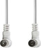Nedis Coaxkabel | IEC (Coax) Male | IEC (Coax) Female | Vernikkeld | 90 dB | 75 Ohm | Dubbel Afgeschermd | 3.00 m | Rond | PVC | Wit | Polybag