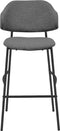 HSM Collection-Barstoel Tracy S/2-50*55*95-Grijs/Zwart-Stof/Metaal