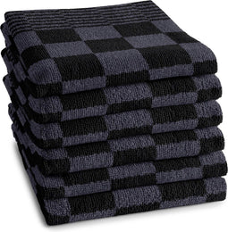 DDDDD Barbeque - Keukendoek - Set van 6 - Katoen - Geruit - 50x55 cm - Antraciet (6 stuks)