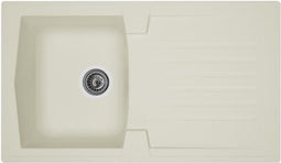 STRADOUR Ingebouwde gootsteenkeuken 1 kom + 1 afdruiprek Arena - Hars - 86 x 50 cm - Wit