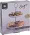 Excellent Houseware etagere met 2 lagen - wit - porselein - H24 cm