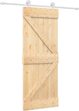vidaXL - Schuifdeur - met - beslag - 80x210 - cm - massief - grenenhout