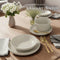 tectake® Serviesset Una - 24-delig - Aardewerk - 6 Persoons - Modern Design - Taupe