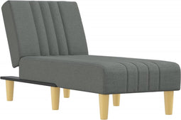 vidaXL - Chaise - longue - stof - donkergrijs