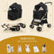 Coast 3-in-1 Hondenbuggy met Afneembaar Autostoeltje – Opvouwbaar – 88x48x98 cm – Grijs/Zwart
