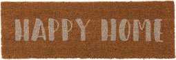 J-Line deurmat Happy Home - voor binnen & buiten - kokosvezel - naturel/wit