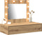 vidaXL - Wandkaptafel - met - LED-verlichting - in - Artisan - Eiken