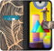 iMoshion Hoesje Geschikt voor Samsung Galaxy M31 Hoesje Met Pasjeshouder - iMoshion Design Softcase Bookcase - Meerkleurig / Golden Leaves