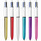 BIC 4 Colours Shine Balpennen - Verschillende Metallic Lichamen - Doos van 12 Stuks - Medium Punt 1 mm