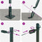 vidaXL - Hekpalen - met - Basisplaten - - - 7 - stuks - Ø32mm, - 70cm, - Gegalvaniseerd - Staal