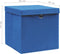 vidaXL - Opbergboxen - met - deksel - 4 - st - 28x28x28 - cm - blauw