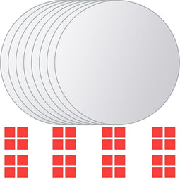 vidaXL - 8 - st - Spiegeltegels - rond - glas