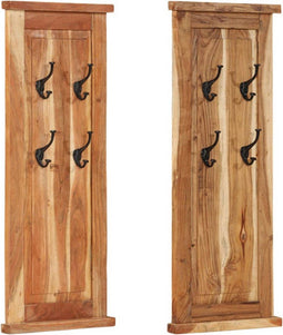 vidaXL - Kapstokken - 2 - st - 38x100 - cm - massief - acaciahout