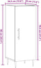vidaXL - Dressoir - 34,5x34x90 - cm - bewerkt - hout - artisanaal - eikenkleurig
