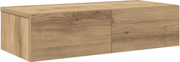 vidaXL - Wandschap - met - lades - 60x26,5x15 - cm - bewerkt - hout - artisanaal - eiken