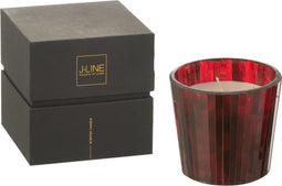 J-Line geurkaars Noa - Ruby Red - glas - rood - small - 35U