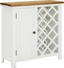 vidaXL - Wijnkast - 80x32x80 - cm - massief - eikenhout