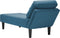 vidaXL - Chaise - longue - met - kussen - en - rechterarmleuning - fluweel - blauw