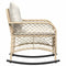 vidaXL - Tuinschommelstoel - met - kussens - poly - rattan - beige