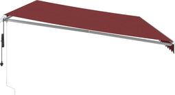 vidaXL - Luifel - automatisch - uittrekbaar - met - LED - 600x300 - cm - bordeauxrood