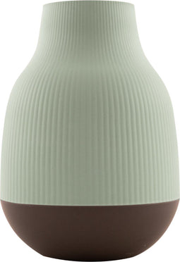 Point-Virgule vaas uit bamboevezel saliegroen en donkergrijs ø 18.1cm H 25cm