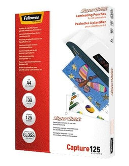 Fellowes lamineerhoezen A4 - SuperQuick - 125 micron - glanzend - 100 stuks