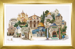Thea Gouverneur - Borduurpakket met telpatroon - 533A - Voorgesorteerde DMC Garens - Jerusalem Israël - Aida - 79 cm x 50 cm - DIY Kit