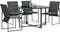 vidaXL - Tuinstoelen - met - Kussens - 4 - stuks - Zwart - Textilene
