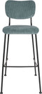 Zuiver Benson Barkruk - Zithoogte 75 Cm - Set Van 2 - Stof Grijs/Blauw - Zwart Metalen Frame