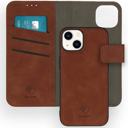 iMoshion Hoesje Geschikt voor iPhone 14 Hoesje Met Pasjeshouder - iMoshion Uitneembare 2-in-1 Luxe Bookcase - Bruin