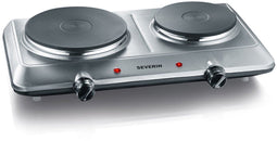 Severin DK 1014 - Dubbele Kookplaat - 2 kookzones 1000W en 1500W - RVS