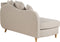 MERI II - Chaise longue - Beige - Rechterzijde - Fluweel