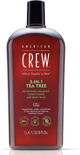 American Crew - 3-in-1 Tea Tree shampoo, conditioner, body wash