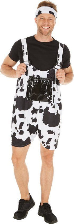 Dressforfun Koe Kostuum L - Herenkostuum - Zachte fleecestof - Met tas