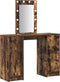 vidaXL - Kaptafel - met - LED - Verlichting - Gerookt - Eiken - 102x33x135 - cm