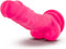 Blush - Neon dildo met scrotum 19 cm dual density - Roze