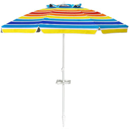 Coast Strandparaplu 220 cm - UPF50 Draagbare Parasol Kantelbaar - Multicolor