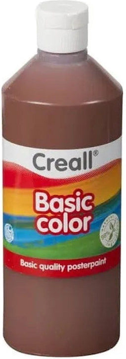 Plakkaatverf creall basic donkerbruin 500ml | Fles a 500 milliliter | 6 stuks